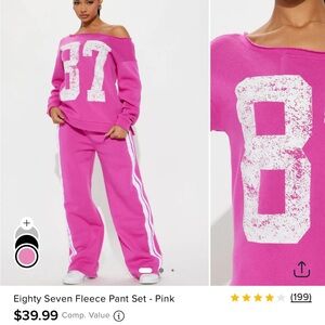 Womens Pink Fleece Set